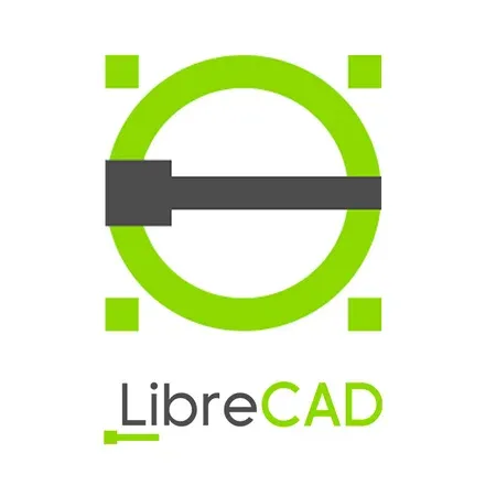 Screenshot van de LibreCAD-interface met een 2D technische tekening open.