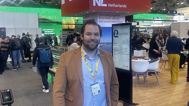 Luke in het Nederlandse paviljoen op de Hannover Messe
