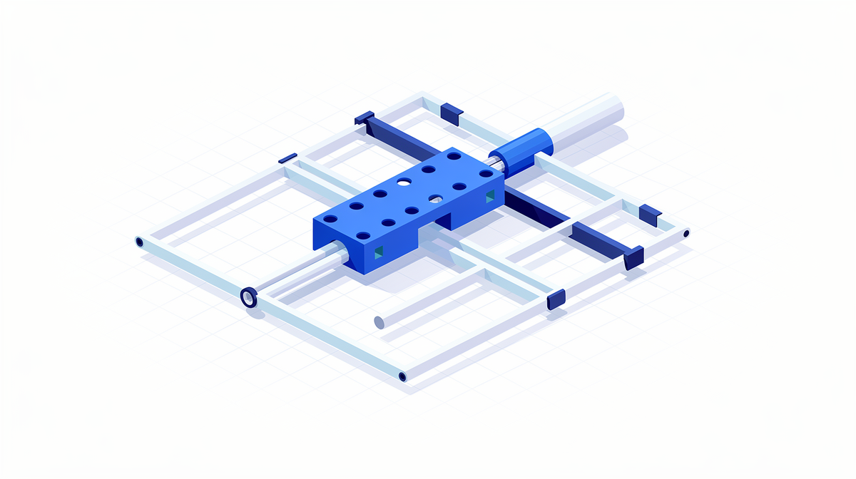 A single cobalt tool block fitting into a larger connected light framework.